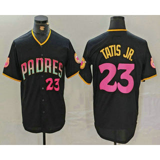 San Diego Padres #23 Fernando Tatis Jr Number Black MWATKINS 20th Anniversary Cool Base Stitched Jersey