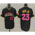 San Diego Padres #23 Fernando Tatis Jr Number Black MWATKINS 20th Anniversary Cool Base Stitched Jersey