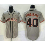 San Francisco Giants #40 Madison Bumgarner Grey MWATKINS Cool Base Stitched Jersey