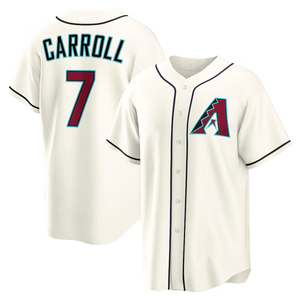 Arizona Diamondbacks #7 Corbin Carroll Cream MWATKINS Home Replica Jersey