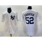 New York Yankees #52 C.C. Sabathia White MWATKINS Cool Base Stitched Jersey