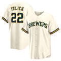 Milwaukee Brewers #22 Christian Yelich White MWATKINS Home Replica Jersey