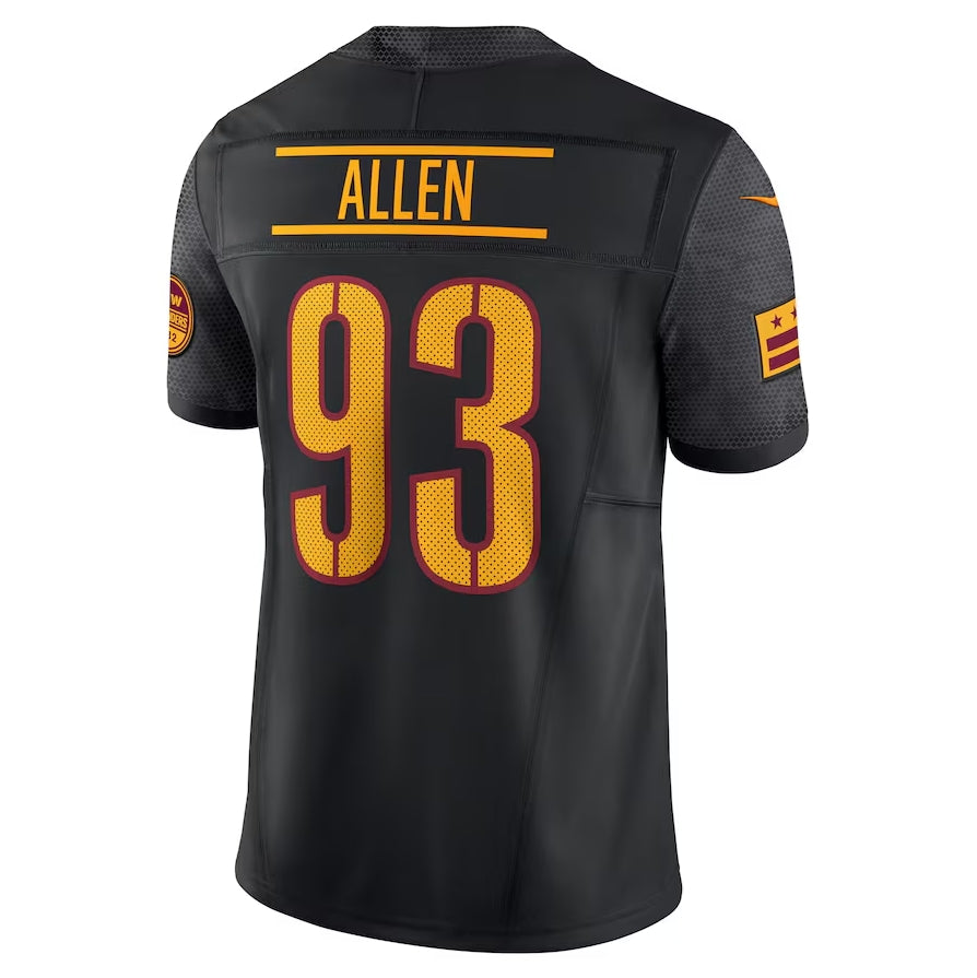 W.Commanders #93 Jonathan Allen Alternate Vapor F.U.S.E. Limited Jersey - Black MWATKINS