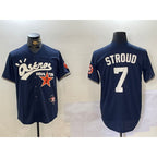 Houston Astros #7 CJ Stroud Navy MWATKINS Cactus Jack Vapor Premier Stitched Jersey
