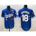 Los Angeles Dodgers #18 Yoshinobu Yamamoto Royal MWATKINS 2025 World Series Patch Tokyo Series Limited Stitched Jersey