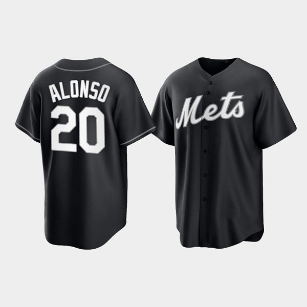 New York Mets #20 Pete Alonso Black MWATKINS Cool Base Stitched Jersey