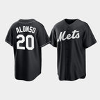 New York Mets #20 Pete Alonso Black MWATKINS Cool Base Stitched Jersey