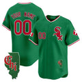 Custom Chicago White Sox Mexico Vapor Premier Limited Jersey ¨C Illinois Patch ¨C Green MWATKINS