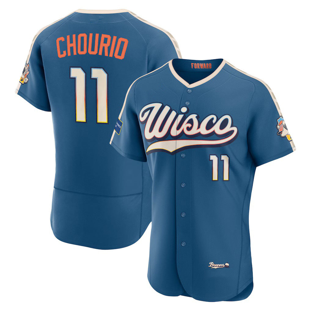 Milwaukee Brewers #11 Jackson Chourio Mineral Blue MWATKINS 2026 City Connect Authentic Sponsor Patch Jersey