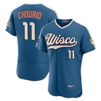 Milwaukee Brewers #11 Jackson Chourio Mineral Blue MWATKINS 2026 City Connect Authentic Sponsor Patch Jersey