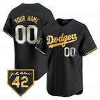 Custom Los Angeles Dodgers 2024 Jackie Robinson Patch Vapor Premier Limited Jersey ¨C All Stitched-Black MWATKINS