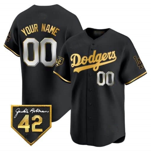 Custom Los Angeles Dodgers 2024 Jackie Robinson Patch Vapor Premier Limited Jersey ¨C All Stitched-Black MWATKINS