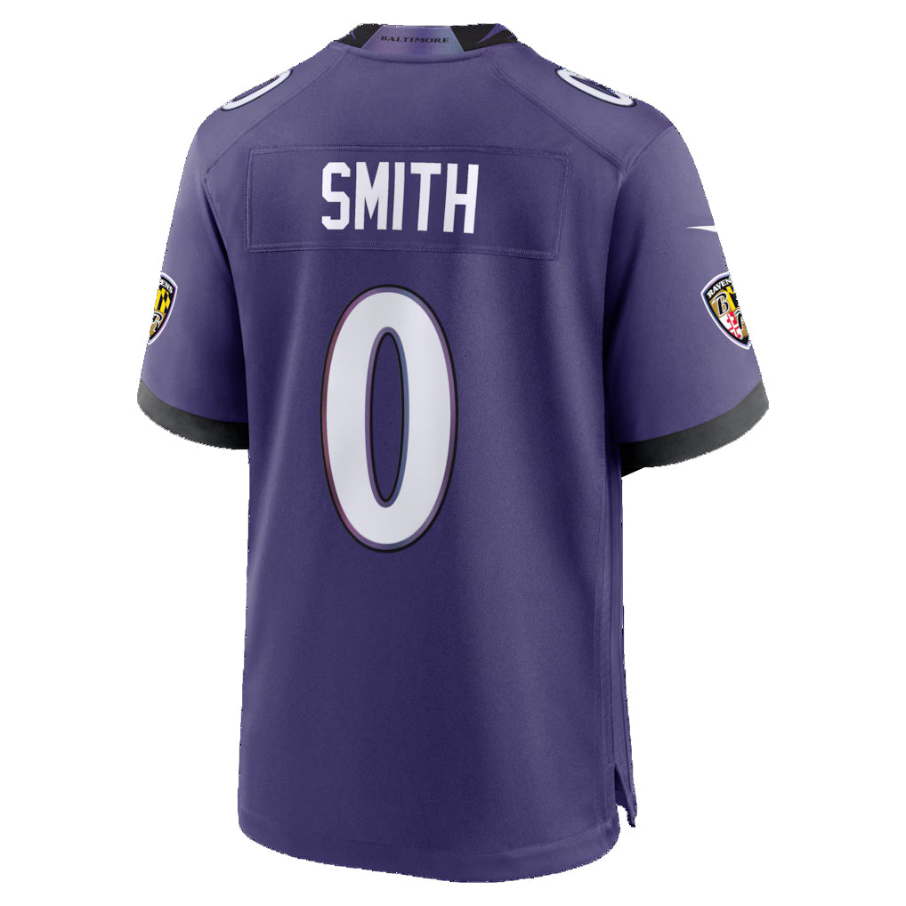B.Ravens #0 Roquan Smith Purple MWATKINS Team Game Jersey 2