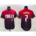 Philadelphia Phillies #7 Trea Turner Red MWATKINS 2024 City Player Number Cool Base Jersey 2