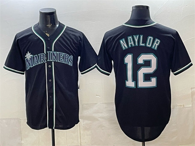 Seattle Mariners #12 Josh Naylor 2026 Fashion Replica Black MWATKINS Out Stitched Jersey