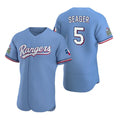 Texas Rangers #5 Corey Seager Light Blue MWATKINS Flex Base Stitched Jersey