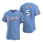 Texas Rangers #5 Corey Seager Light Blue MWATKINS Flex Base Stitched Jersey