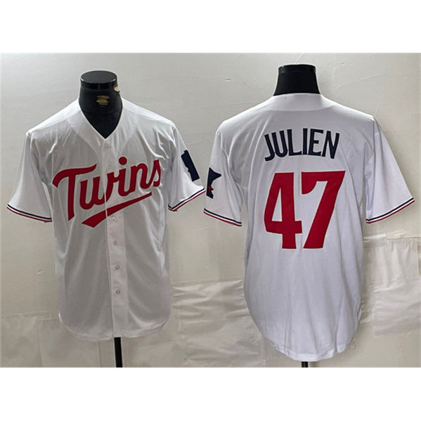 Minnesota Twins #47 Edouard Julien White MWATKINS Cool Base Stitched Jerseys