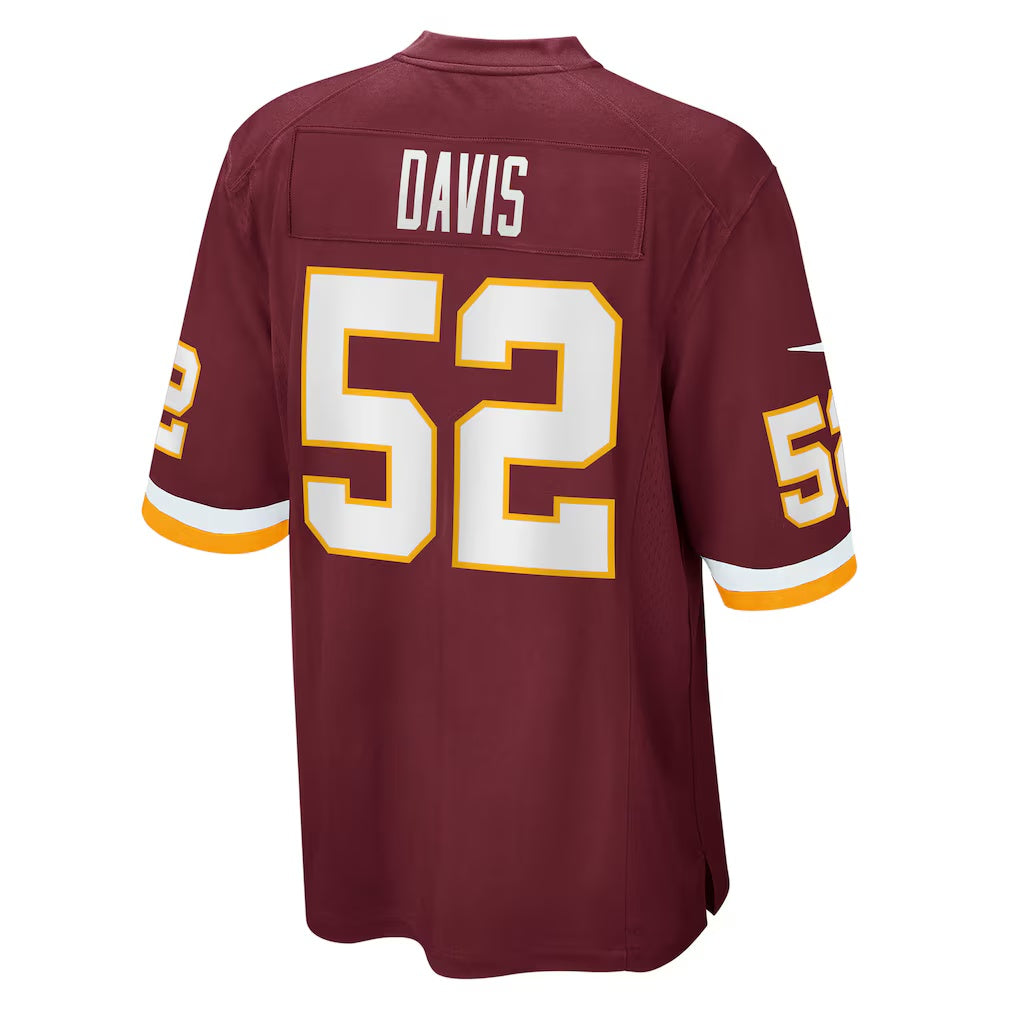 W.Football Team #52 Jamin Davis Burgundy MWATKINS Game Jersey