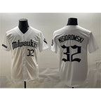 Milwaukee Brewers #32 Jacob Misiorowski White MWATKINS 'Gothic 414 Shadows Edition' Vapor Premier Limited Stitched Jersey