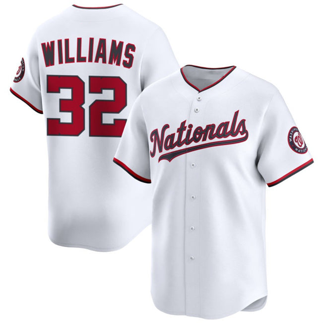 Washington Nationals #32 Trevor Williams White MWATKINS 2025 Home Limited Stitched Jersey