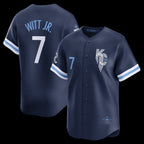 Kansas City Royals #7 Bobby Witt Jr.Navy MWATKINS City Connect Limited Player Jersey