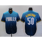 Philadelphia Phillies #50 Orion Kerkering Blue MWATKINS 2024 City Connect Limited Stitched Jersey