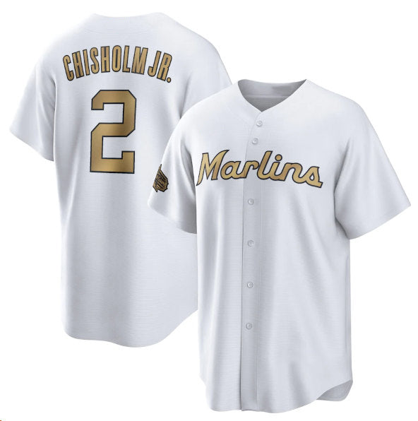 Miami Marlins #2 Jazz Chisholm Jr. White MWATKINS 2022 All-Star Cool Base Stitched Jersey
