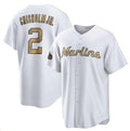 Miami Marlins #2 Jazz Chisholm Jr. White MWATKINS 2022 All-Star Cool Base Stitched Jersey