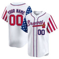 Custom Atlanta Braves White MWATKINS 2024 Independence Day Vapor Premier Limited Jersey ¨C All Stitched