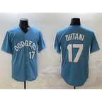 Los Angeles Dodgers #17 Shohei Ohtani Light Blue MWATKINS Limited Stitched Jersey