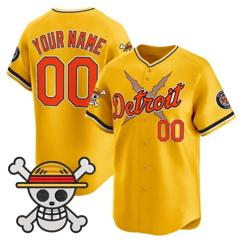 Custom Detroit Tigers x One Piece Gold MWATKINS Vapor Premier Limited Jersey - Stitched