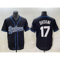 Los Angeles Dodgers #17 Shohei Ohtani Black MWATKINS Cool Base With Patch Stitched Jersey 2