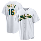 Oakland Athletics #16 Nick Kurtz White MWATKINS Home Replica Player Jersey