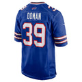 B.Bills #39 Tommy Doman Royal MWATKINS Team Game Jersey