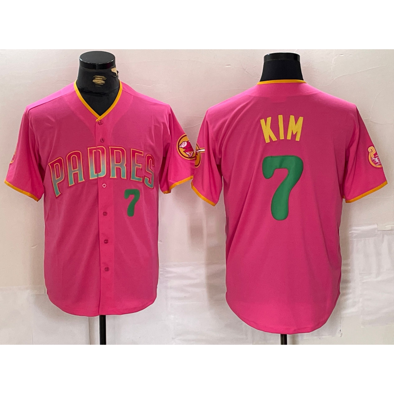 San Diego Padres #7 Ha Seong Kim Pink MWATKINS Player Number Fashion Jersey