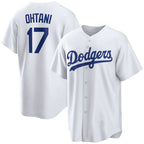 Los Angeles Dodgers #17 Shohei Ohtani White MWATKINS Home Replica Player Jersey