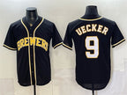 Milwaukee Brewers #9 Bob Uecker 2026 Fashion Replica Black MWATKINS Out Stitched Jersey