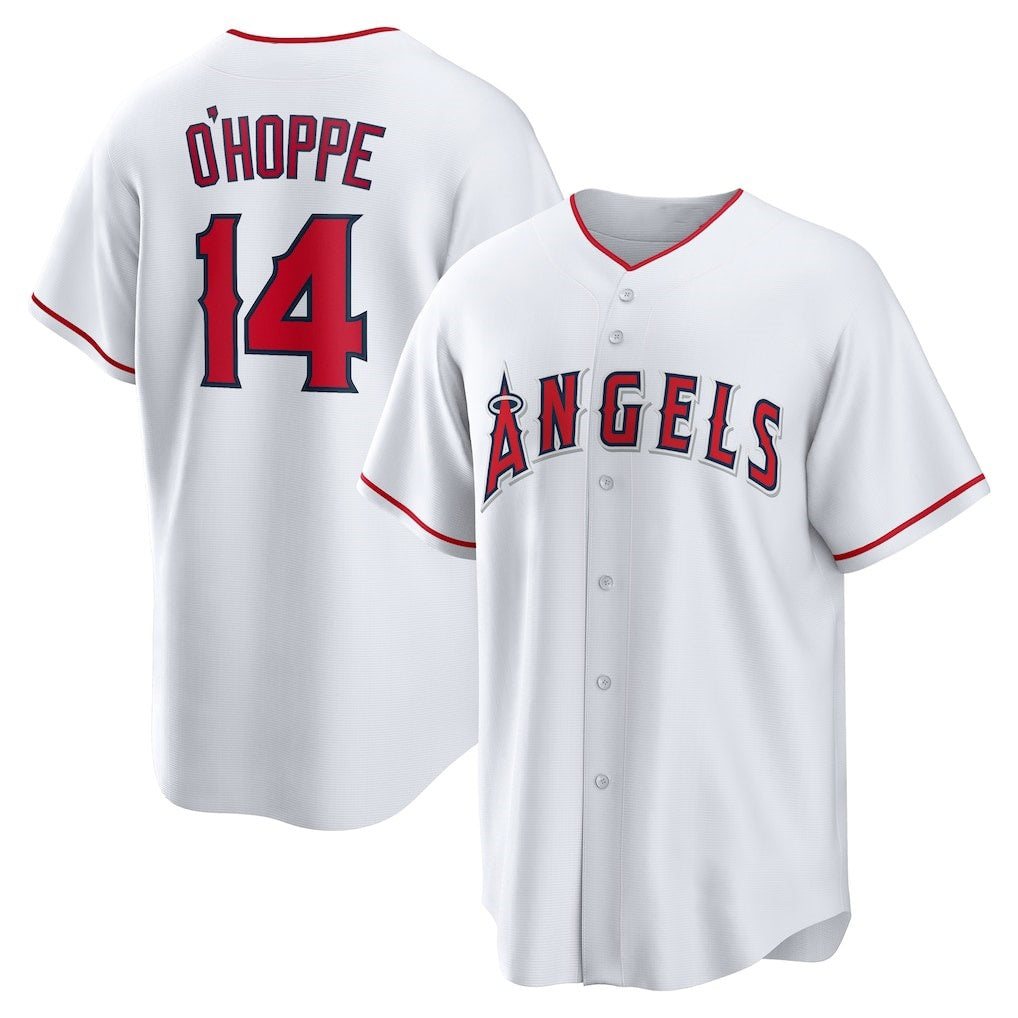 Los Angeles Angels #14 Logan O'Hoppe White MWATKINS Home Replica Jersey