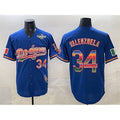 Los Angeles Dodgers #34 Fernando Valenzuela Royal MWATKINS Mexico California Patch 2025 World Series Patch Stitched Jersey