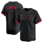 Cincinnati Reds #11 Barry Larkin Black MWATKINS City Connect Limited Player Jersey