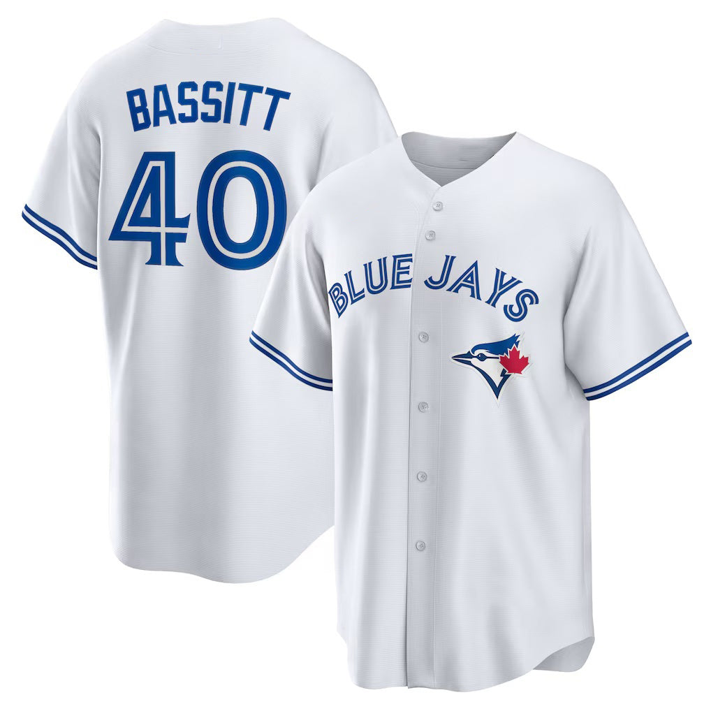 Toronto Blue Jays #40 Chris Bassitt White MWATKINS Home Replica Jersey