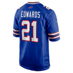 B.Bills #21 Mike Edwards Royal MWATKINS Game Jersey