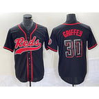 Cincinnati Reds #30 Ken Griffey Jr Black MWATKINS 2023 City Connect Cool Base Stitched Jersey