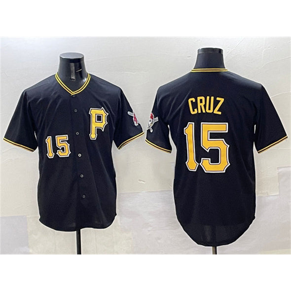 Pittsburgh Pirates #15 Oneil Cruz Black MWATKINS 2025 Limited Stitched Jersey