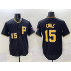 Pittsburgh Pirates #15 Oneil Cruz Black MWATKINS 2025 Limited Stitched Jersey