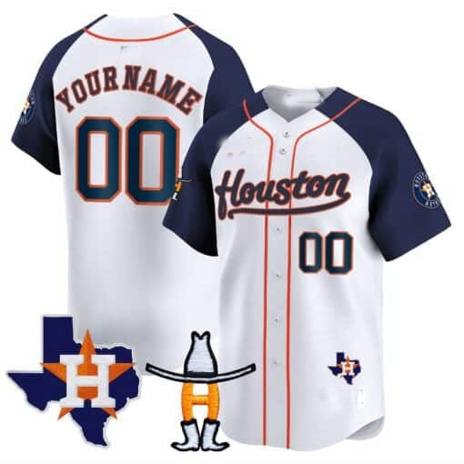 Custom Houston Astros Houston Rodeo Patch Vapor Premier Limited Jersey ¨C White 3 MWATKINS
