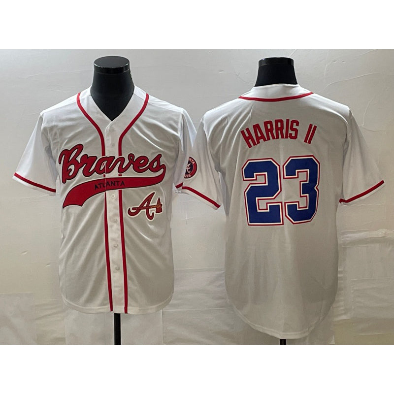 Atlanta Braves #23 Michael Harris II White MWATKINS Cool Base With Patch Stitched Jersey
