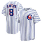 Chicago Cubs #8 Andre Dawson White MWATKINS Home Retired Player Replica Jersey