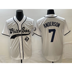 Chicago White Sox #7 Tim Anderson White MWATKINS Cool Base Stitched Jersey 2